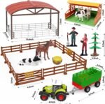 Dwi Dowellin Kids Tractor Toy Farm Playset,Toddlers Farm Vehicle Toys with Light&Sound,69 PCS Farm Toys Set with Farm Animals Fences Farmers for Kids 3-12 Years Old Boys Girls Birthday Gift - Image 9
