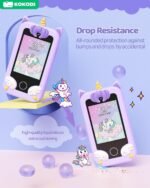 KOKODI Kids Smart Phone Toys, Birthday Gifts Unicorn Toddler Play Phone for Girls 3-10, Touchscreen HD Dual Camera Cell Phone for Kids, Travel Toy Preschool Learning Toy for Kids (Purple) - Image 3