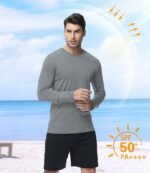 2/6 Pack Men's Long Sleeves Dry Fit Shirts, UPF 50+ Rash Guard Swim SPF Fishing UV Sun Protection Shirts - Image 3