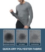 2/6 Pack Men's Long Sleeves Dry Fit Shirts, UPF 50+ Rash Guard Swim SPF Fishing UV Sun Protection Shirts - Image 5