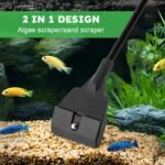Fish Tank Scraper, Length Adjustable Aquarium Cleaning Tool 21" Handheld Scraper Brushes Set Fish Tank Cleaner Kit for Glass Aquarium(Black) - Image 7