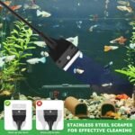 Fish Tank Scraper, Length Adjustable Aquarium Cleaning Tool 21" Handheld Scraper Brushes Set Fish Tank Cleaner Kit for Glass Aquarium(Black) - Image 9