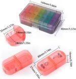 Surakey Pill Organizer, Portable Pill Dispenser, Moisture-Proof Travel 2 Times a Day Pill Box 7 Day Pill Case for Vitamin, Medicine, Fish Oil/Supplements Large 14 compartments, Type 4 - Image 5