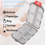 Travel Pill Organizer - Travel Medicine Case Kit - Pocket Daily Pharmacy Container - Travel Medication Holder Dispenser for Fish Oil Vitamin Supplement Storage (Grey) - Image 6