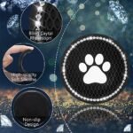 GES Car Cup Holder Coasters, Bling Paw Cup Coaster Car Interior Accessories 4 Set 2.75 Inch Anti Slip Dog Paw Car Coasters with Crystal Paw Stickers - Image 4