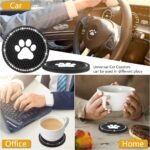 GES Car Cup Holder Coasters, Bling Paw Cup Coaster Car Interior Accessories 4 Set 2.75 Inch Anti Slip Dog Paw Car Coasters with Crystal Paw Stickers - Image 7