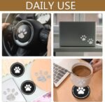 GES Car Cup Holder Coasters, Bling Paw Cup Coaster Car Interior Accessories 4 Set 2.75 Inch Anti Slip Dog Paw Car Coasters with Crystal Paw Stickers - Image 8