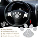 GES Car Cup Holder Coasters, Bling Paw Cup Coaster Car Interior Accessories 4 Set 2.75 Inch Anti Slip Dog Paw Car Coasters with Crystal Paw Stickers - Image 9