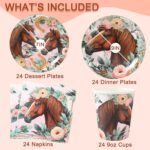Horse Birthday Party Supplies (Serves 24) Dinner Plates, Dessert Plates, Cups, Napkins. Horse Party Decorations for Baby Showers, Kids, Boys, Girls and More - Image 3