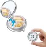 2 PCS Pill Box 3 Compartment Medicine Pill Case, Small Pill Case for Purse or Pocket, Cute Metal Medicine Organizer Travel Pillbox, Pill Container Holder to Hold Vitamins,Medication,Fish Oil,Gift (D) - Image 2