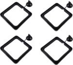4 Pack Aquarium Fish Feeding Ring Floating Food Feeder, Square Shape with Suction Cup, Black - Image 2