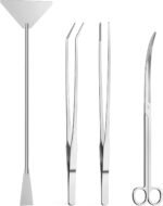 4Pcs Aquascaping Tools Kit, Jeimier Aquascape Tools Long and Strong Planted Aquarium Tweezers, Scissors, Aquarium Algae Scraper, Aquarium Plant Tools, Fish Tank Plant Trimming Kit for Aquascaping - Image 2
