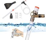 5 in1 Aquarium Gravel Cleaner Water Changer Glass Scraper Fish Tank Sand Wash Pump Kit with Air-Pressing Button and Adjustable Water Flow Controller Clamp for Fish Tank Gravel-Cleaning - Image 2