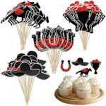 60 Pcs Derby Party Food and Appetizer Picks Animal Horse Dessert Cupcake Toppers Equestrian Theme Kentucky Horse Race Party Supplies for Birthday Party Cake Decorations - Image 2