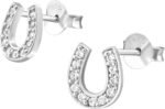 925 Sterling Silver Crystal Horseshoe Stud Earrings, Sold as a Pair - Image 2