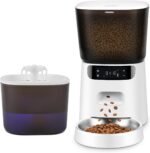 Automatic Cat Feeder and Water Fountain, 4L/16 Cups Automatic Cat Food Dispenser,10s Meal Call and Timer Setting 20 Portions 6 Meals Per Day,Pet Feeder for Cat - Image 2