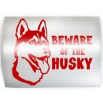 BEWARE OF HUSKY Siberian Dog - PICK COLOR & SIZE - Breed Vinyl Decal Sticker D - Image 2