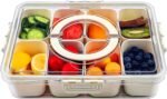 BPA-Free Clear 8-Compartment Food Storage Container - Divided Veggie Tray, Snack & Serving Organizer for Travel, Meal Prep, and Lunch Box - Image 2