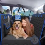 Back Seat Extender for Dogs - Hard Bottom Car Seat Cover for Dogs Holds 400lbs w Seatbelt, Water Bowl & Carry Bag - Nonslip Dog Seat Covers, Waterproof Backseat Dog Hammock for Car SUV Truck - Image 2
