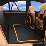 Back Seat Extender for Dogs with Hard Bottom -Waterproof Dog Car Seat Cover for Back Seat -Anti-Scratch Dog Hammock for Cars with Mesh Window Backseat Cover for dog in Truck SUV,Standard,Orange - Image 2