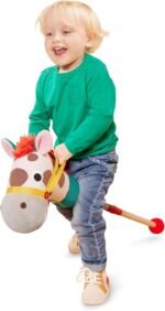 Battat – Classic Hobby Horse – Plush Stick Horse – Wooden Pole & Sensory Textures – Realistic Sounds – 2 Years + – Pony Pal - Image 2