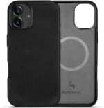 Belemay Compatible with iPhone 16 Plus Leather Case, Compatible with Magsafe, Premium Crazy Horse Leather [Vintage Aesthetic] Comfort Grip, Metal Buttons & Camera Bump Frame, (6.7") Black - Image 2