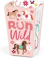 Big Dot of Happiness Run Wild Horses - Pony Birthday Party Favor Popcorn Treat Boxes - Set of 12 - Image 2