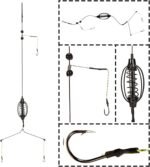 Carp Fishing Feeder Baits Cage, Spring Fish Feeder with Holder, Inline Methods Fishing Tackle Baits Fishing Feeder Fishing Baits Cage Hook Rigs Set Sinkers Cage Feeder Tackle Fishing Sinkers Weights - Image 2