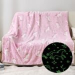 DaysU Glow in The Dark Blanket, Luminous Kids Throw Blanket for Couch Sofa Toddler Bed, Birthday Present for Boys Girls, Micro Flannel Warm Soft Plush Blanket, 50"x60", Flying Horse - Image 2