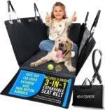 Dog Car Seat Cover with Hard Bottom Supports up to 400 lbs - Sturdy Back Seat Hammock Extender for Dogs - 100% Waterproof Scratch Resistant Pet Bed with Mesh Window Fits on Sedan, SUV and Trucks. - Image 2