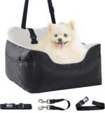 Dog Car Seat for Small Dogs,Detachable and Washable Dog Booster Seat Under 25 lbs,Portable Dog Car Travel Carrier Bed with Storage Pockets and Dog Safety Belt,Black - Image 2
