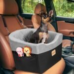 Dog Car Seat for Small/Medium Dogs, Memory Foam Dog Booster Seat with Washable Removable Cover, Storage Pockets and Thick Cushion, Black Part is Waterproof and Abrasion-Resistant - Image 2