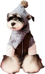 Dog Christmas Hat & Scarf Set for Small Dog Puppies Cats, Pet Woolen Hat Scarf Two Piece Set, Winter Warm Knitted Pet Hat Scarf Set, Autumn and Winter Accessories (Hat & Scarf) (Blue, Small) - Image 2