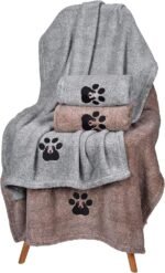 Dog Towels for Drying Dogs - Pack of 4 - Super Absorbent Soft Microfiber Pet Bath Grooming Towel for Dogs Cats and Other Pets (M-36" * 28", 2Grey and 2Brown) - Image 2