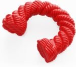 Dog Toys for Aggressive Chewers, Dog Toys for Medium Large Dogs, Dog Toys for Traning, Indestructible Dog Toy with Beef Flavor, Natural Rubber Horseshoe-Shaped Chew Toys (Red) - Image 2