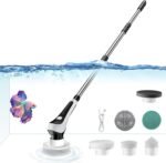 Electric Fish Tank Cleaner, Aquarium Spin Cleaning Brush, IPX8 Waterproof Aquarium Gravel Cleaner & Water Changer, Aquarium Clean Spin Scrubber & Algae Scraper Tools Kit with Adjustable Handle - Image 2