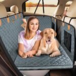 FURTIME Back Seat Extender for Dogs, Car Seat Cover Back Seat Hard Bottom for Full Size SUV Small Truck - Waterproof Dog Hammock with Mesh Window and Storage Pocket Dog Car Bed for Pet Travel（Gray） - Image 2