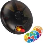 FYY Travel Weekly Pill Organizer - Push Button Pill Case Rotate 7 Compartments Daily Pill Box Portable Pill Dispenser Medicine Case with Labels for Vitamin,Fish Oil,Pills,Supplements-Black - Image 2