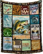 Fish Blanket,Fishing Gifts for Men,Fishing Lovers Blanket Gift,Fathers Day Fishing Gifts for Men,Gifts for Fisherman,Dad,Boys,Birthday Gifts for Men Who Love Fishing Throw Blankets,Kids Size-40"x50" - Image 2