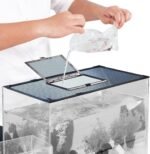 Fish Tank Lid Magnetic Fish Tank Lid Aquarium Net Cover with Feeding Window 5-50 Gallon Aquarium Lid Anti-Jumping Net for Fish 11.8 FT DIY Magnetic Fish Tank Cover Aquarium Cover - Image 2