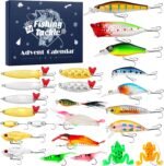 Fishing Advent Calendar 2024, 24 Days Fishing Lure Tackle Set Christmas Countdown Calendar for Fisherman Adult Men Teen Boys - Image 2