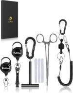 Fly Fishing Accessories 8 PCS,Fly Fishing Forceps,Tippet Holder,Fishing Tippet Spool Ring,Retractable Keychain and Magnetic Keychain with Lanyard,Fly Fishing Tools,Gift for Men - Image 2