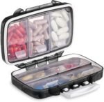 Fullicon Portable Pill Organizer Weekly, Small Travel Pill Case with 7 Compartment, Moistureproof and Airtight Pill Box, Travel Pill Holder for Vitamins/Fish Oils/Supplements - Image 2