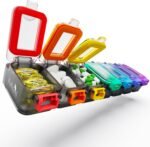 Fullicon Weekly Pill Organizer 7 Day Ultra Moisture and Spill Proof Daily Pill Box, Large Medicine Case with Secure Buckle, Compact Travel Pill Container for Pill, Vitamin, & Fish Oil (Rainbow Black) - Image 2