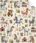 Funny Horse Blanket,Funny Horse Gifts for Kids, Funny Horse Throw Blanket,Plush Lightweight Flannel Quilts for Bedroom Sofa Living Room Decoration,40"x50" for Kids - Image 2