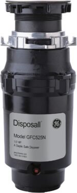 GE Disposall Continuous Feed 1/2 Horsepower Motor Garbage Disposer, Good for Grinding: Cooked Meat, Beans, & Seeds, Easy Install Kit & Power Cord Included, Recommended for 2-4 Person Homes, GFC525N - Image 2