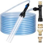 Gravel Vacuum for Aquarium Fish Tank Siphon Aquarium Water Changer with Three Metal Faucet Adapter and Long Hose 30 Feet - Image 2