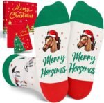 HAPPYPOP Christmas Gifts for Boys Girls - Dinosaur Horse Cow Goat Socks Xmas Stocking Stuffers with Greeting Card - Image 2