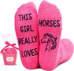 HAPPYPOP Fuzzy Animal Gifts for Girls - Cute Pig Horse Cow Goat Socks for Women Teen Girls Horse Gifts Cow Print Gifts - Image 2