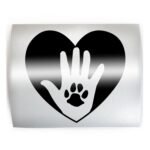 HEART PAW Dog Hand - PICK COLOR & SIZE - Rescue Breed Canine Vinyl Decal Sticker B - Image 2
